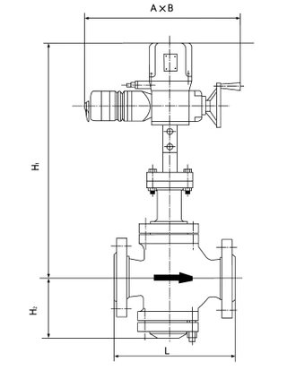 Electric Through Way Double-seat Control Valve Structure